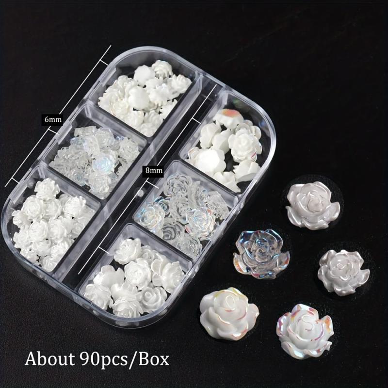 3D Acrylic Flower Nail Charms 54PCS Nail Art Supplies