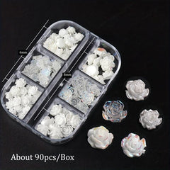 3D Acrylic Flower Nail Charms 54PCS Nail Art Supplies