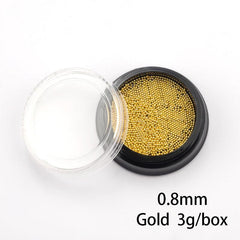 5g Nail Caviar Beads Metallic Round Gems Nail Art