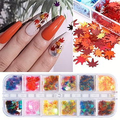 Holographic Maple Leaf Nail Glitter Sequins - Nail Art Supplies