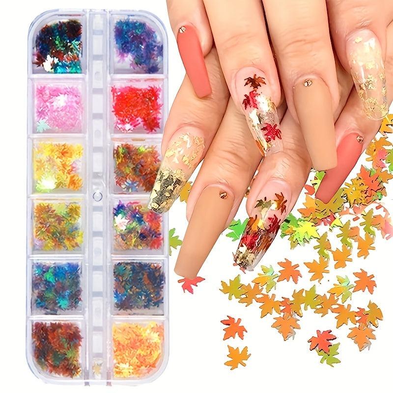 Holographic Maple Leaf Nail Glitter Sequins - Nail Art Supplies
