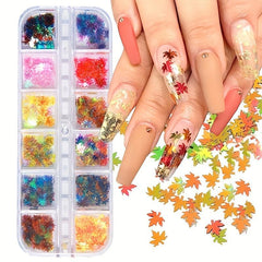 Holographic Maple Leaf Nail Glitter Sequins - Nail Art Supplies