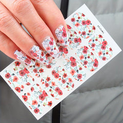 3D Nail Stickers Flowers Leaves Self Adhesive DIY Manicures Decorations