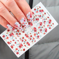 3D Nail Stickers Flowers Leaves Self Adhesive DIY Manicures Decorations