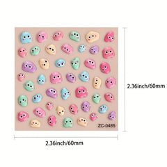 Cartoon Nail Art Stickers Self Adhesive Decals for Women And Girls