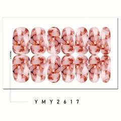 Marbling Print Self Adhesive Nail Stickers for Women Full Nail Wraps