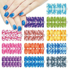 Marbling Print Self Adhesive Nail Stickers for Women Full Nail Wraps