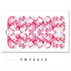 Marbling Print Self Adhesive Nail Stickers for Women Full Nail Wraps