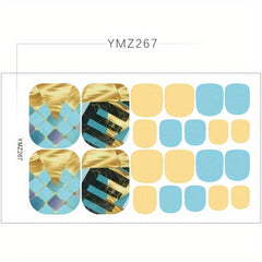 Marble Toenail Polish Stickers Self Adhesive Nail Art Decal Strips