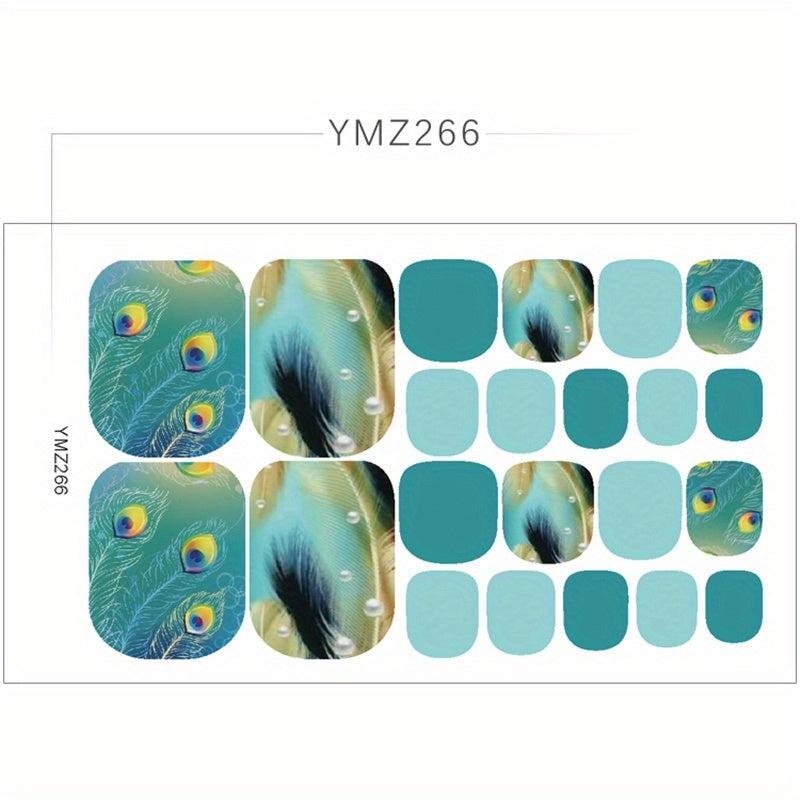 Marble Toenail Polish Stickers Self Adhesive Nail Art Decal Strips