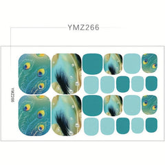 Marble Toenail Polish Stickers Self Adhesive Nail Art Decal Strips
