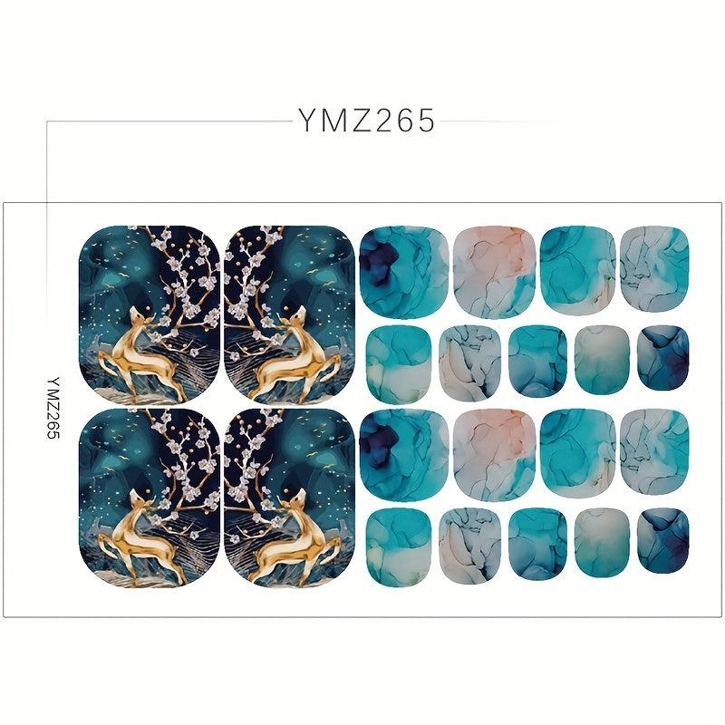 Marble Toenail Polish Stickers Self Adhesive Nail Art Decal Strips