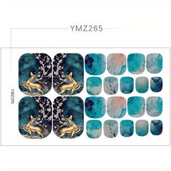 Marble Toenail Polish Stickers Self Adhesive Nail Art Decal Strips
