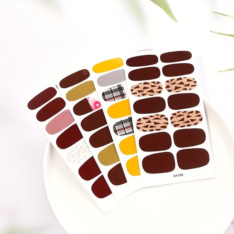 Waterproof Nail Art Decal Strips Full Wraps Manicure Kit