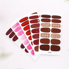 Waterproof Nail Art Decal Strips Full Wraps Manicure Kit