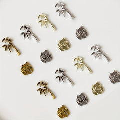 5pcs Metal Panda Bamboo Nail Art Stickers for DIY Nail Decor