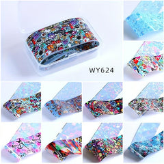10 Sheets Nail Foil Transfer Sticker Flower Leopard Print Butterfly Nail Decals