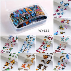 10 Sheets Nail Foil Transfer Sticker Flower Leopard Print Butterfly Nail Decals