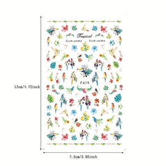 3D Birds Flowers Fish Nail Art Stickers Self Adhesive Decals DIY Nail Art