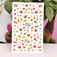 3D Birds Flowers Fish Nail Art Stickers Self Adhesive Decals DIY Nail Art