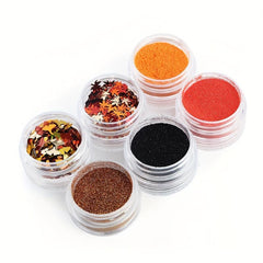 Fall Nail Glitter Sequins Holographic Maple Leaf Ginkgo Leaf Fine Glitter Powder