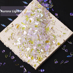 50 Pcs Mix Mini Flat Bottom Aurora Crystal Nail Charms Nail Decorations