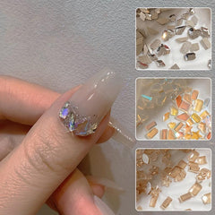 50 Pcs Mix Mini Flat Bottom Aurora Crystal Nail Charms Nail Decorations