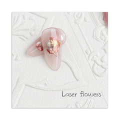 12pcs Laser Flower Leaf Nail Art Stickers Self Adhesive Decals DIY Nail Salons