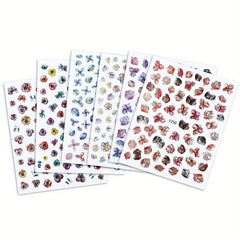 12pcs Laser Flower Leaf Nail Art Stickers Self Adhesive Decals DIY Nail Salons