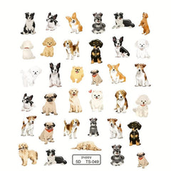 Cartoon Puppy Dog Nail Art Stickers Self Adhesive Decals for DIY Nail Art