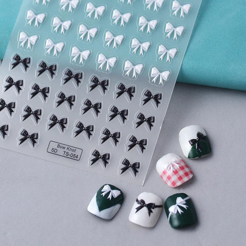 Embossed French Nail Decals for DIY Nail Art Self Adhesive Nail Decoration