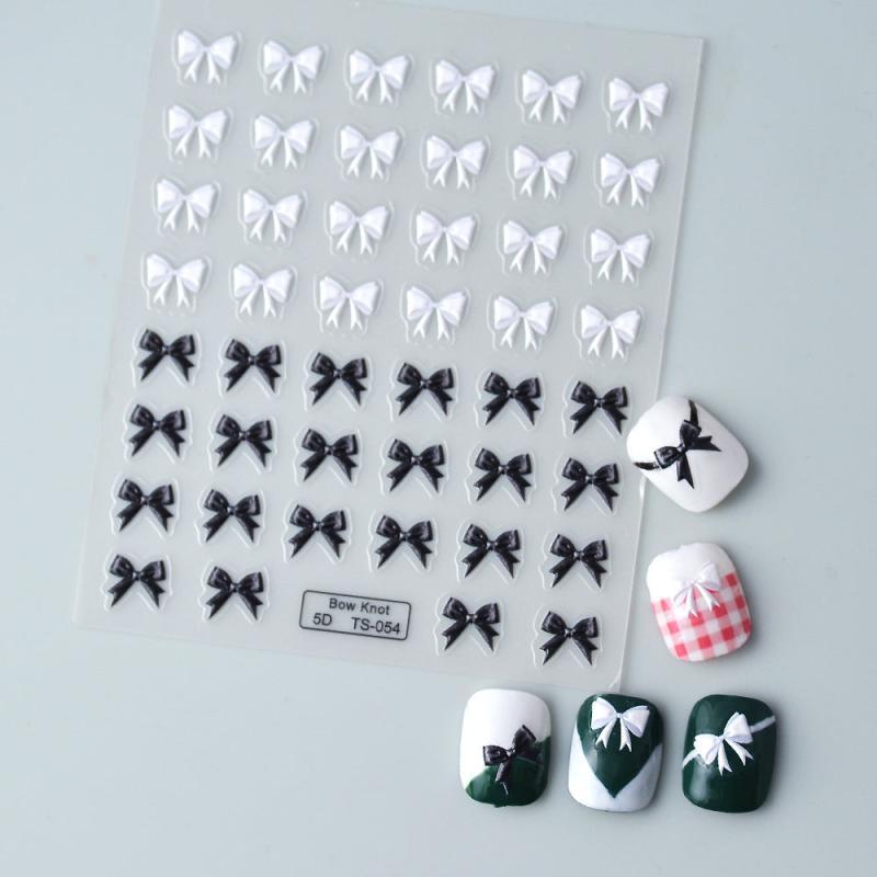 Embossed French Nail Decals for DIY Nail Art Self Adhesive Nail Decoration
