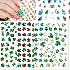 Summer Style Lucky Clover Nail Stickers 3D Self Adhesive Ginkgo Biloba