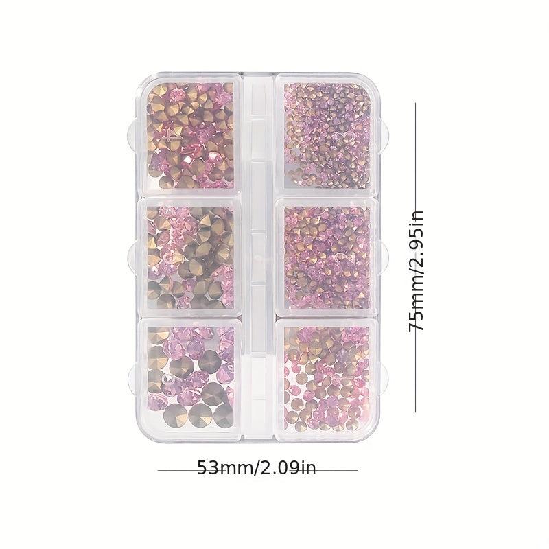 6 Grid Crystal Rhinestones for Nail Art Decoration