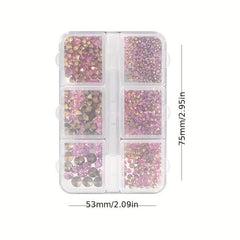 6 Grid Crystal Rhinestones for Nail Art Decoration