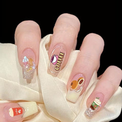 5D Coffe Bubble Tea Nail Art Stickers