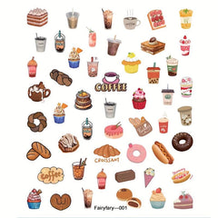 5D Coffe Bubble Tea Nail Art Stickers
