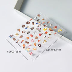5D Coffe Bubble Tea Nail Art Stickers