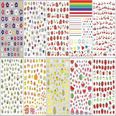10sheets Fruit Nail Art Stickers Decal Self Adhesive Fruits Nail Decoration