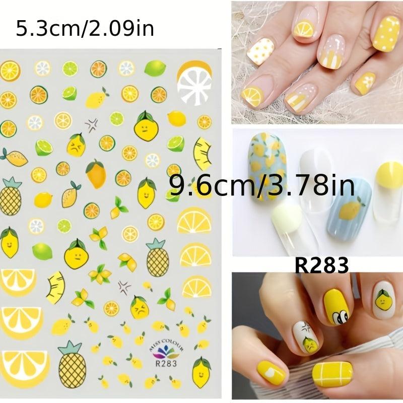 10sheets Fruit Nail Art Stickers Decal Self Adhesive Fruits Nail Decoration