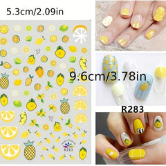 10sheets Fruit Nail Art Stickers Decal Self Adhesive Fruits Nail Decoration
