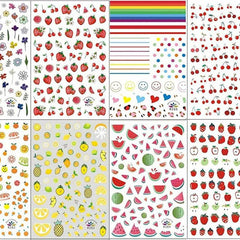 10sheets Fruit Nail Art Stickers Decal Self Adhesive Fruits Nail Decoration
