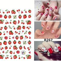 10sheets Fruit Nail Art Stickers Decal Self Adhesive Fruits Nail Decoration