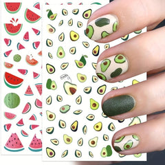 10sheets Fruit Nail Art Stickers Decal Self Adhesive Fruits Nail Decoration