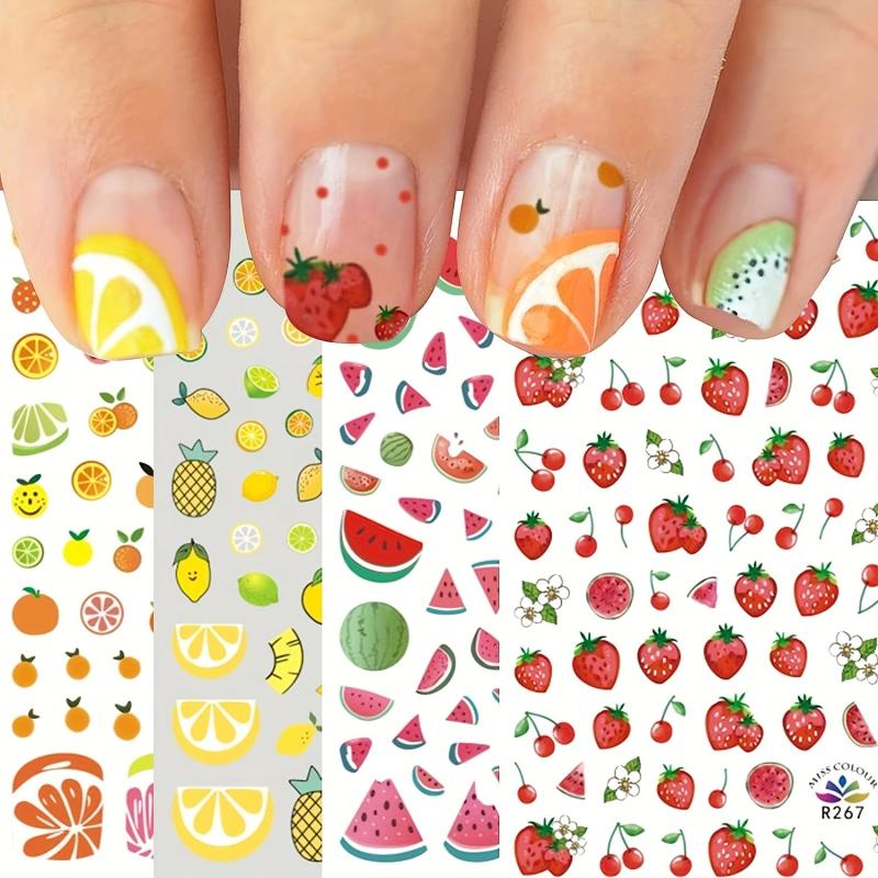 10sheets Fruit Nail Art Stickers Decal Self Adhesive Fruits Nail Decoration
