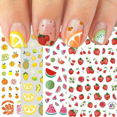 10sheets Fruit Nail Art Stickers Decal Self Adhesive Fruits Nail Decoration