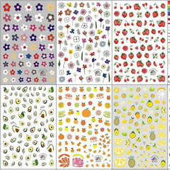10sheets Fruit Nail Art Stickers Decal Self Adhesive Fruits Nail Decoration
