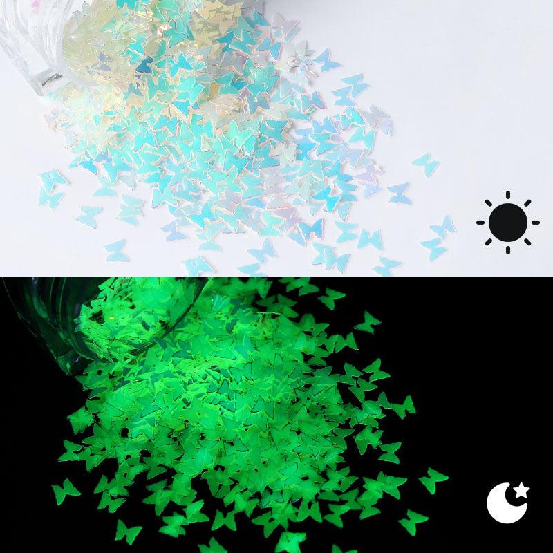 Glowing Nail Sequins Dark Glitter Flake Art Accessories for Night Parties
