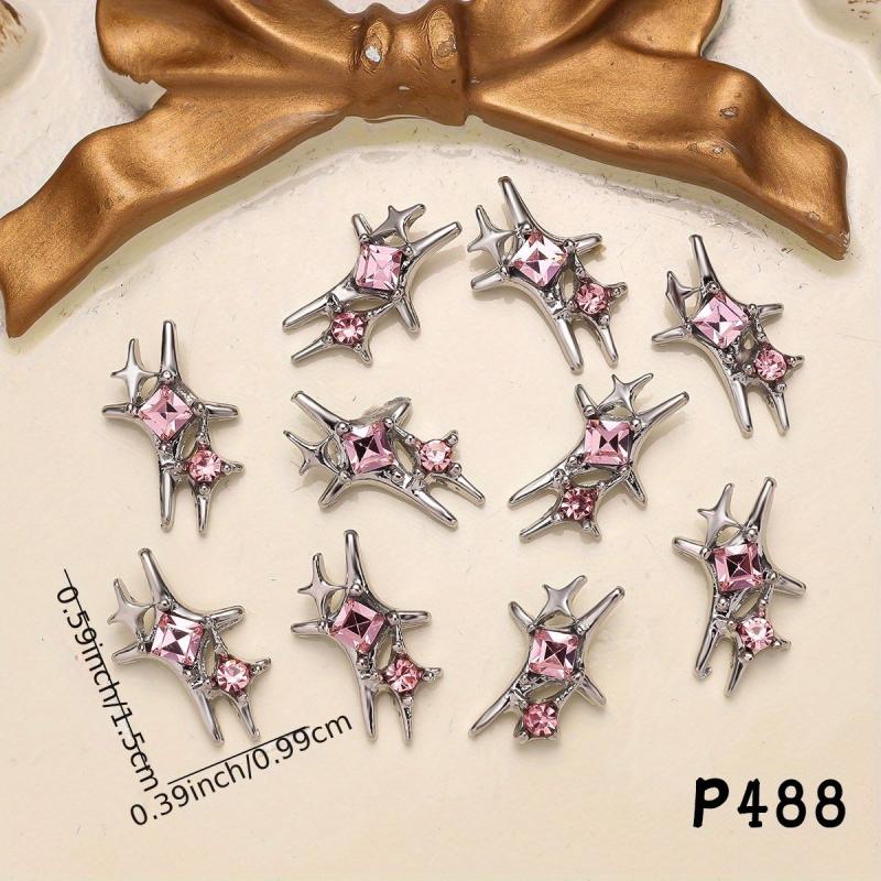10pcs Alloy Nail Art Charms Rhinestone Star DIY Nail Salon