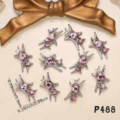 10pcs Alloy Nail Art Charms Rhinestone Star DIY Nail Salon
